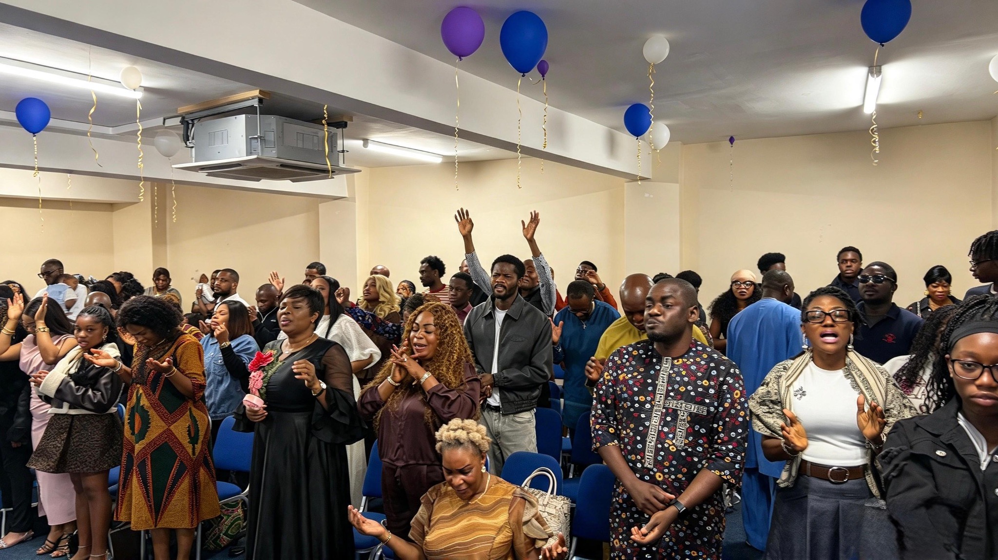 The Peniel congregation worshipping together